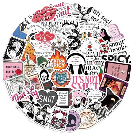 Black Book Stickers, Reading Sticker Dark Rose Bookish Cute Bookish Aesthetic for Kindle Scrapbook Water Bottles Book Laptops (Smut)