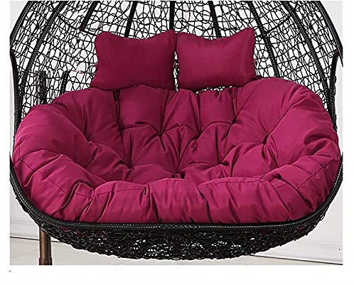 Wasserdichte Hängematte, Ei-Hängematte, Schaukelstuhl mit großen, dicken Kissen für Outdoor, Villa, Terrasse, Garten, lila