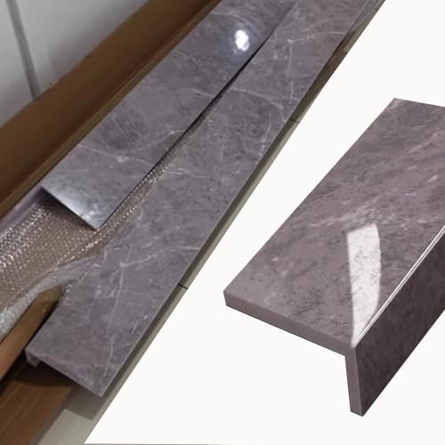 Window Sill Cover Cuttable Window Board Bay Panels for Living Room, Dark Gray Remodel Windowsill Tirm for Old Window Cill, Tile Finish Door Frame Guard Cover for Cement(190x20cm (74 3/4X7 7/8))