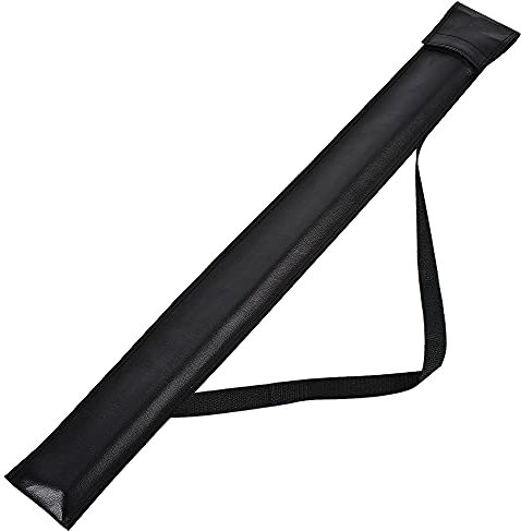 Teekerwang Billiard Pool Cue Stick Carrying Case Bag for 1/2 Billiard Cue Stick, 32 Inches Long Pool Cue Stick Storage Carrying Bag Black (Leather Fabric Available) (Leather)