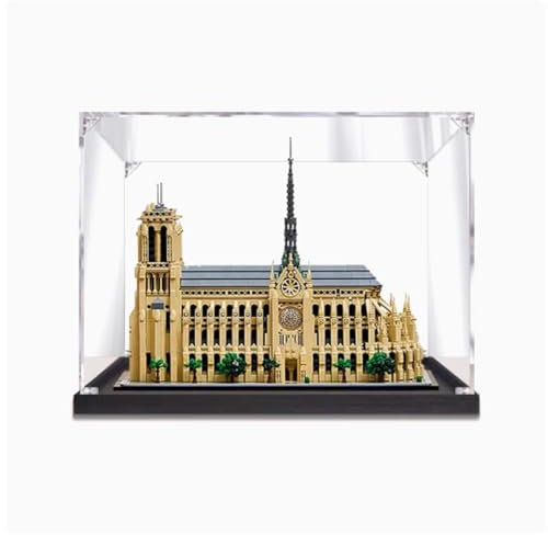 Vitrine en acrylique pour Lego 21061 Cathédrale Notre-Dame de Paris, boîte de rangement robuste 45 x 24,9 x 34,8 cm (à l'exception des modèles) (Style A (transparent))
