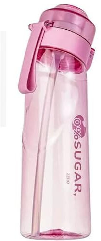 Air Water Bottle with Flavour Pods, 650ml Starter Up Set BPA Free Drinking Bottles with 7 Random Flavour Pods Scented 0 Sugar Calorie, Water Cup with Straw for Gym School Outdoor (1)