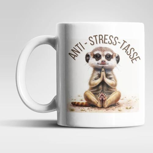 Anti Stress Baby Erdmännchen Kaffeetasse Teetasse Tasse Geschenkidee 325 ml
