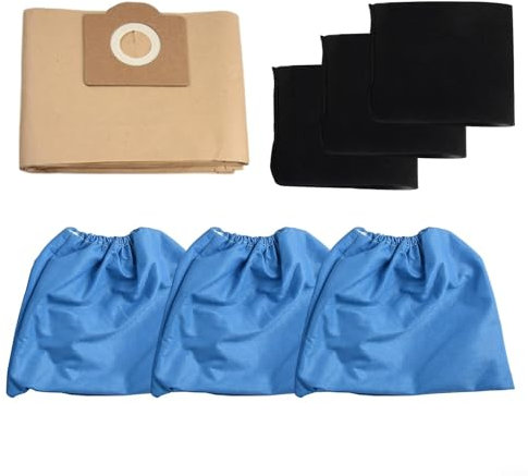 Staubsauger-Filter-Set für Einhell mit 3 Schaumstofffiltern, 3 Tuchbezügen, 5 Staubbeuteln, Ersatzteile kompatibel mit TC-VC 1800 1820 1820SA 1815 Nass Trocken Staubsauger Zubehör