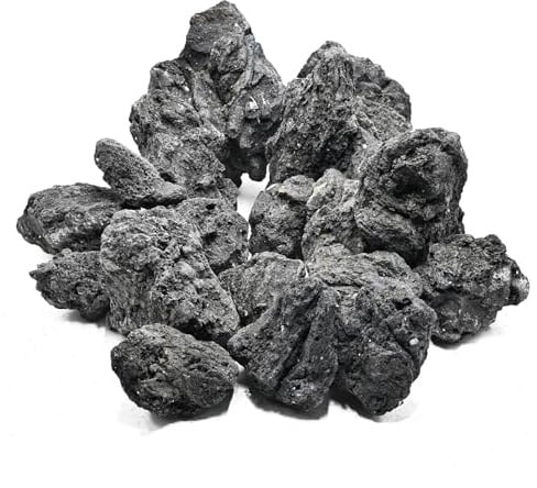 KINGRUI Natürliche Lavasteine Vulkanstein 6–23 cm für Aquarium Aquascaping, Terrarium & Paludarium, Poröse Dekosteine –13,6 kg (11–14 Stück)