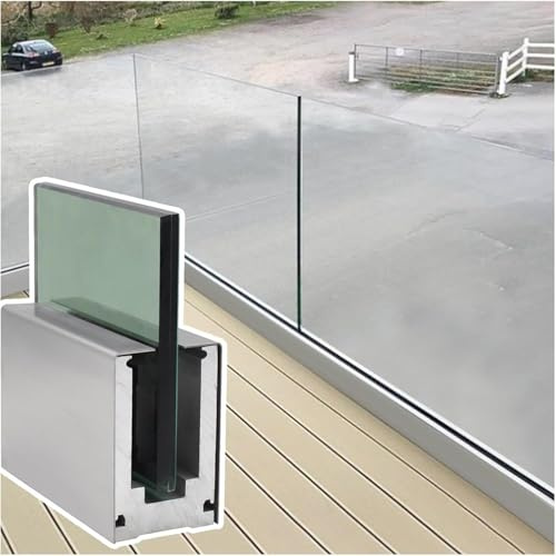 Modern Stairway Glass Clamp Standoff - Patio Deck Rail Brackets for Glass, Wood, & Plastic Panels - Ideal for Home & Villa Courtyards - Includes Hardware (1m/40in)