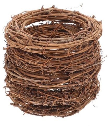 Gatuida 5 Pcs 5.91 Inch Rattan Wreath Rings Natural Wicker Door Wreaths for Diy Christmas Halloween Garland Wall Hanging Decor