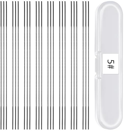 24 PCS Hojas de Sierra de Marquetería, 130mm Hojas de Sierra de Corte Nr.5 | Fino Estándar con caja de plástico, hojas de sie rra de desplazamiento para Aserrar Madera, Plástico, Espuma