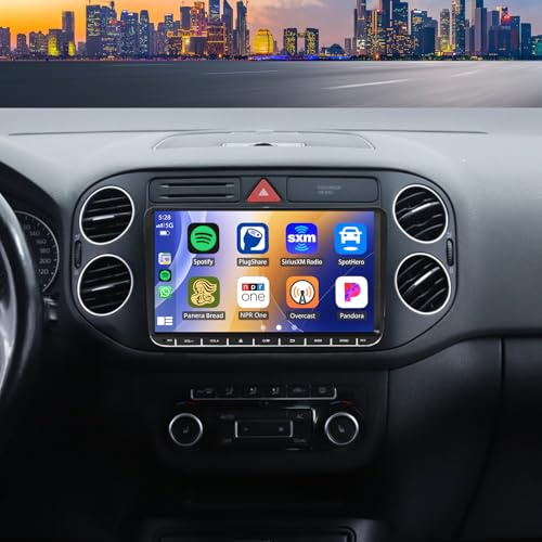 2+32G Autoradio per VW Golf Plus 521 5M1 2004-2013 con Carplay Android Auto, 9 pollici Touchscreen Lettore Ricevitore Multimediale Digitale con Bluetooth WiFi FM RDS SWC telecamera di retromarcia