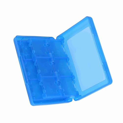 HEEPDD Gaming-Equipment-Hülle, 28-in-1-Spielkartenhülle für 3DS DSI LL, PP-Kunststoff, für 22 Patronen, 2 SD-Karten, 2 Eingabestifte, Weiß, Rosa, Blau, Schwarz, für 3DS DSI LL, PP (Blue)