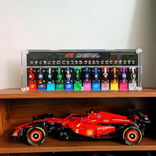 NOVDA Wandmontierter Display Rahmen kompatibel mit 71049 Collectables F1 Race Cars, 54*6*18.5cm Acryl-Schaukasten Wandboard Speed Champions Rennwagen für Büro & Sammlerraum（Kein Modell enthalten）