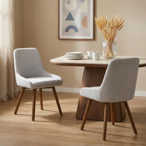 IDIMEX Esszimmerstühle Pippa 2er Set, Grau - Moderne Polsterstühle für Esszimmer und Küche, Bequeme Sitz- und Rückenpolsterung, Stühle mit stabilen Buchenholzbeinen [max. Belastbarkeit 120 kg]