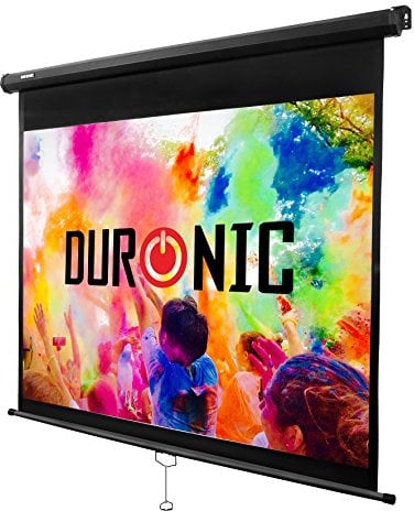Duronic MPS90 4:3 Ecran de Projection TV et Home Cinema de 90 Pouce 229 cm 183 x 137 cm Fixation Mur ou Plafond Déroulement Manuel Gain +1 idéal pour 3D 8K 4K 1080P