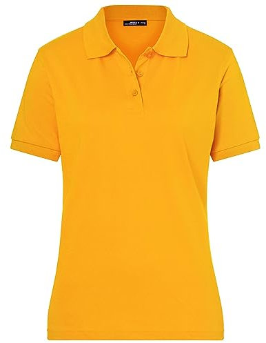 James & Nicholson Damenpolo Classic - Piqué-Poloshirt mit gestrickten Bündchen | Farbe: Gold-Yellow | Grösse: S
