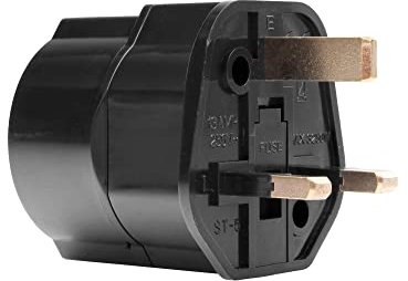 Pronomic TA-10BK Reisestecker (mit Schutzkontakt Strom Adapter Deutschland/Euro/EU Schuko auf United Kingdom/UK)