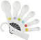 OXO Good Grips - Set di 6 cucchiai dosatori in plastica con raschietto, colore: Bianco