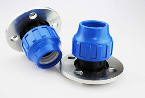 PE Verschraubung mit Flansch Klemmverbinder Ø90 Fitting PN 16 DVGW