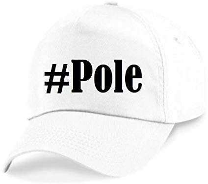 Reifen-Markt Base Cap Hashtag #Pole Größe Uni Farbe Weiss Druck Schwarz