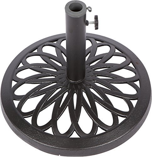 Trademark Innovations Base de sombrilla de hierro fundido de 17.5 pulgadas (negro)