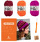 myboshi Häkelset Mütze Inuyama, inkl. No.1 Wolle, Nadel und Anleitung, für Mützen und Schals, Häkelpaket, 30% Merinowolle Pink, mit Häkelnadel