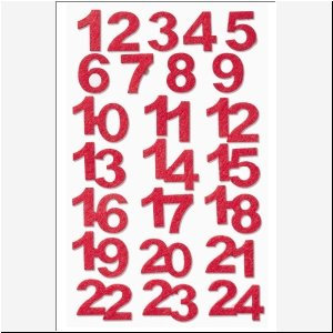 Filz-Adventszahlen 1-24 rot