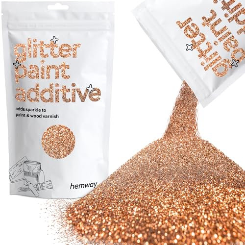 Hemway Glitter Paint Additive - Bronze Brown | Metallic Flakes for Adding Sparkle to Paints & Wood Varnish | Add to Emulsion, Acrylic & Latex for Indoor Sparkly Walls | 100 g