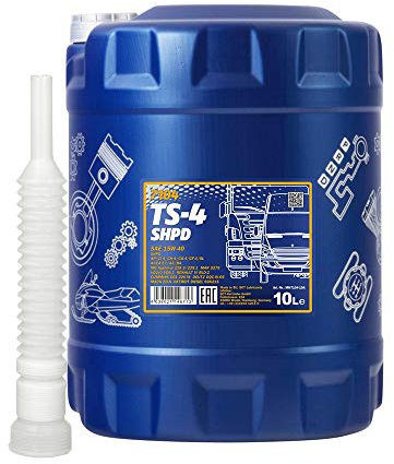 10l, MANNOL 7104 TS-4 SHPD Extra 15W-40 Traktor LKW Boot VDS Öl + Ausgießer