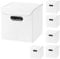 Stick&Shine 6er Set weiß Faltbox 25 x 25 x 25 cm Aufbewahrungsbox faltbar, mit Deckel