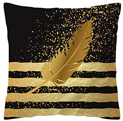 Xmiral Kissenbezüge Rose Black Gold Kissenbezug Platz Sofakissen Pillowcase(D)