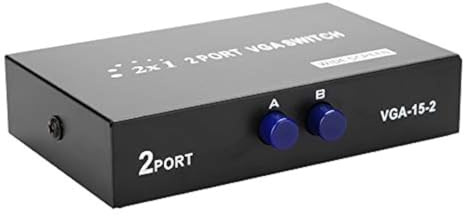 VBESTLIFE 2 in 1 OUT Switcher Selector Box, VGA Switcher Splitter Data Synchronization VGA Monitor support VGA, XVGA, SVGA, UXGA etc