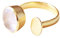 Vurmashop Anello con quarzo rosa in oro 18 k da donna – Anello unico di design con pietra semipreziosa e placcato Oro, 16,5, colore: rosa, cod. R-0457