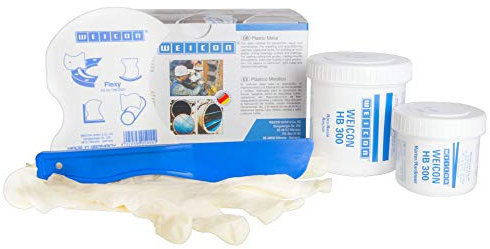 WEICON 10450002 HB 300 Epoxidharz Plastik-Stahl 200 g Verklebung an Guss-& Metallteilen, dunkelgrau