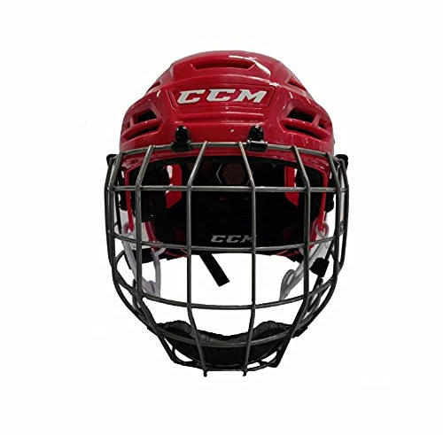 CCM HTC Tacks 710 Ice Hockey Helmet with Cage Senior Red L