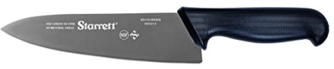 Starrett Professional Chefs Knife - BKB301-8 Wide Triangular 8 (200mm) Ultra Sharp Kitchen Knife With Long Lasting Blade - Black Handle Stainless Steel Chopping Cooking Knife