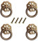 KST 4 x Vintage-Ziehgriffe Furniture Knob Retro-Stil, hohl, Blumenringgriff, antikes Messing, Ziehgriffe für Schrank, Schublade, Tore, Kleiderschrank, Schrank