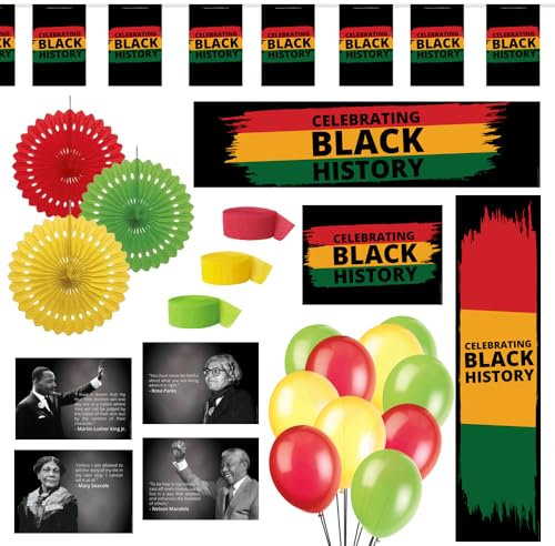Party Packs Black History Decoration Pack - Bunting- Banners- Balloons - Posters - Fans