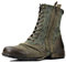Stivali da uomo in pelle con suola in gomma Stivali da Moto da Motociclista Cowboy con cerniera Chukka Stivaletti Classico