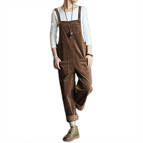 Each women Damen Herbst Winter Cord Latzhose Verstellbarer Riemen Jumpsuits Baumwolle Cord Latzhose