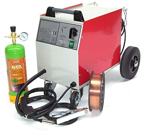 Schutzgas Schweissgerät MIG 161 + Gasflasche 2.2L + 5kg Schweißdraht 0,8 mm AWZ