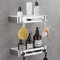 GERUIKE Bathroom Shelf No Drilling Shower Storage Stainless Steel Shower Baskets with 4 Hooks for Kitchen and Bathroom Wall Mounted - 2 Pack