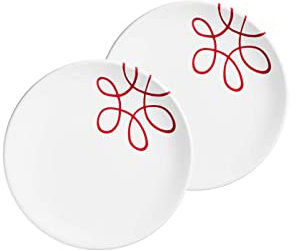 GMUNDNER KERAMIK Pur Geflammt Lot de 2 assiettes à dessert Rouge Ø 20 cm