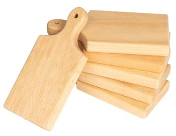 Woodla Mini taglieri per salumi – Confezione da 6 pagaie personali in legno di faggio 15,9 × 6,9 cm, per formaggi e dessert, vuote per incisione o pittura