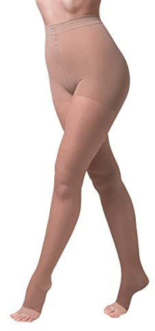 sanaGens Calze Collant Punta Aperta compressione graduata maglia a rete 140 DEN PLAYA 18/22 mmHg