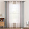 EMEMA Voile Vorhang Zweifarbiger Vorhang mit Ösen Transparente Gardine Ösenschal Fensterschal Lichtdurchlässig für Schlafzimmer 2er Set 140x175cm Grau