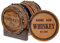 Pine Ridge Whiskey Barrel 5pcs Drink Coaster with Holder, Barrel Aged Whiskey Est. 1840 Unique Bar Decor & Accessories, Beer & Whiskey Glass Coaster - Modern Home Decorations for Kitchen and Dining