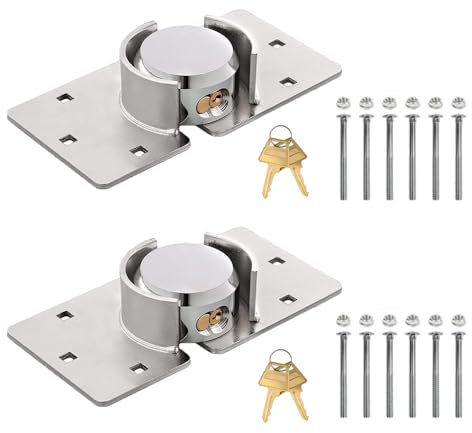 Paquete de 2 candados para puerta de furgoneta con llave igual resistente de acero sólido de 73 mm, cerradura de seguridad con 4 llaves para camiones, puertas, furgonetas