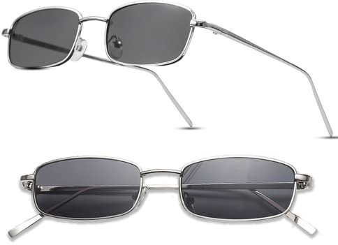 Johiux 1*Herren Sonnenbrille Rechteckige Vintage Gläser,Party Retro Sonnenbrille Herren,UV-Schutz Sunglasses für Herren Damen