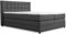 domyou Raven Premium Boxspringbett 180x200 cm Doppelbett Kopfteil Bett Polsterbett Bett mit Matratze Schlafzimmer Möbel mit Topper Bett mit Stauraum Holz Lattenrost Familienbett Jugendbett Dunkelgrau