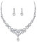 Bewenda Brautschmuck Set, Hochzeit Schmucksets für Damen, Wassertropfen-Ohrringe Weißgold Strass Halskett Glitzer Modeschmuck, Hochzeitsschmuck für Braut Brautjungfern, klar Strass-Halskette Set