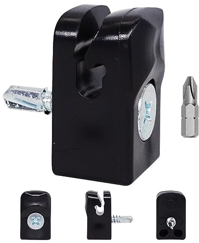 SKIR'CO (20 pcs) Clips de Clôture Noirs, Clips Plastiques pour Clôtures Grillagées, Attaches Fil de Clôture Fixes à Vis, Clips pour Clôture Grillagée, Couleur RAL 9005